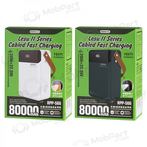 Externe batterij Power Bank Remax RPP-566 22.5W 80000mAh grijs