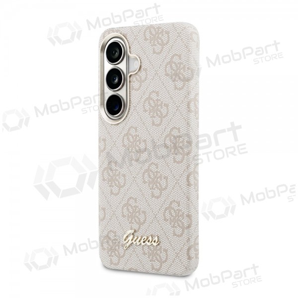 Samsung Galaxy S26 hoesje - Guess PU 4G Script Metal Logo Magnetic (roze)
