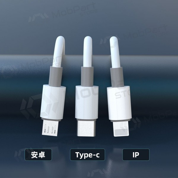USB-kabel Dudao L8s-3in1 USB-A naar USB-C / Micro USB / Lightning 1.2 m 100 W