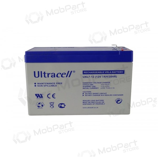 batterij Ultracell UXL7-12 (7Ah, 12V, F1, VRLA, AGM)