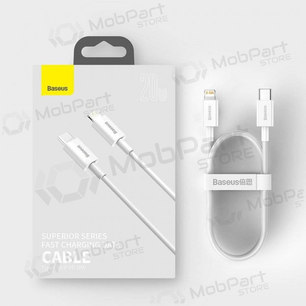 USB kabel Baseus Superior Type-C naar Lightning PD 20W 1.0m (wit) CATLYS-A02