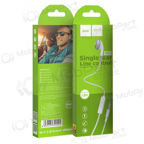 Handsfree Hoco M61 Mono 3,5mm (Wit)
