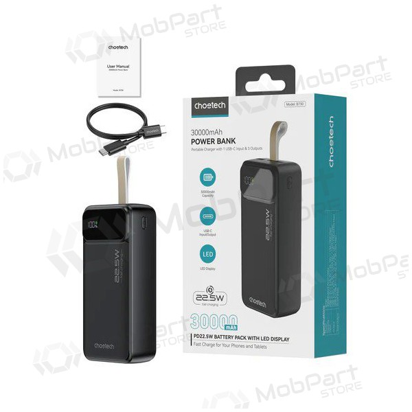 Powerbank Choetech B730 22.5W 30000mAh zwart