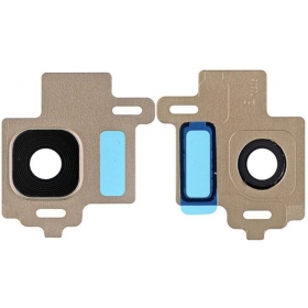 Samsung Galaxy S8 cameraglas (met frame) (goud)