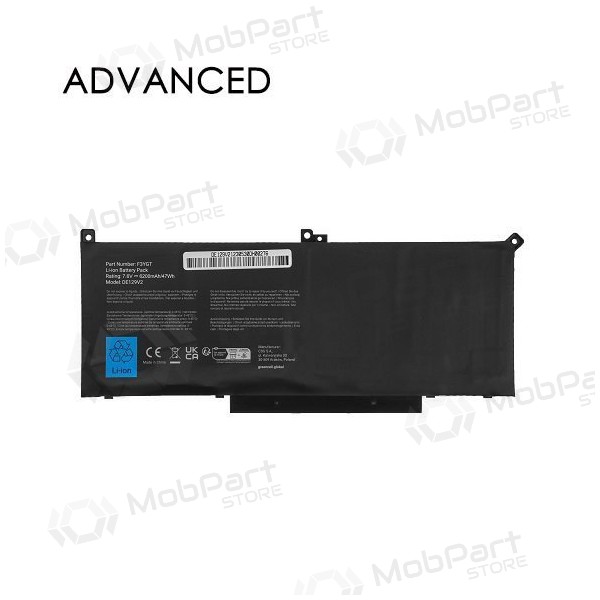 DELL F3YGT, 7200mAh laptopbatterij, Advanced