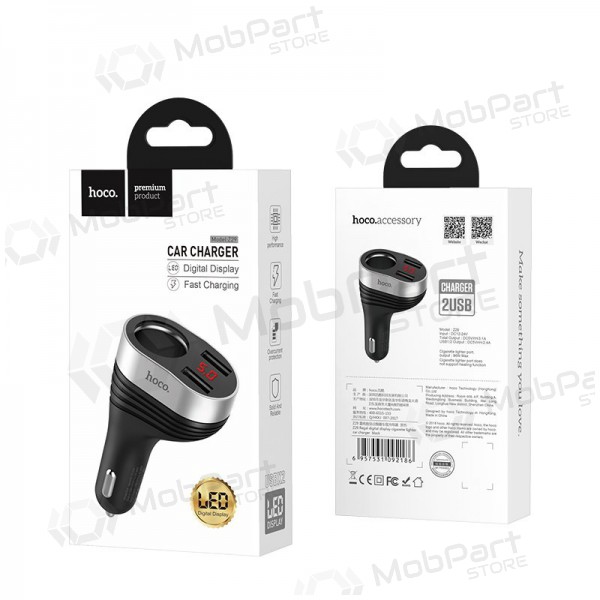 Lader automobilinis Hoco Z29 x 2 USB (3.1A) (zwart)