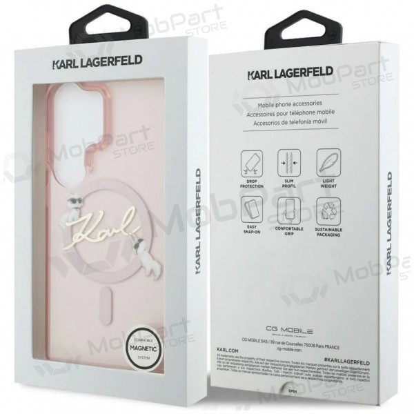 Samsung Galaxy S26 Ultra hoesje - Karl Lagerfeld IML Choupette Karl Script Logo Magnetic (roze)
