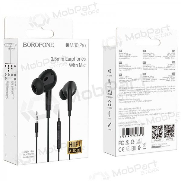 Handsfree Borofone BM30 Pro 3,5mm (zwart)