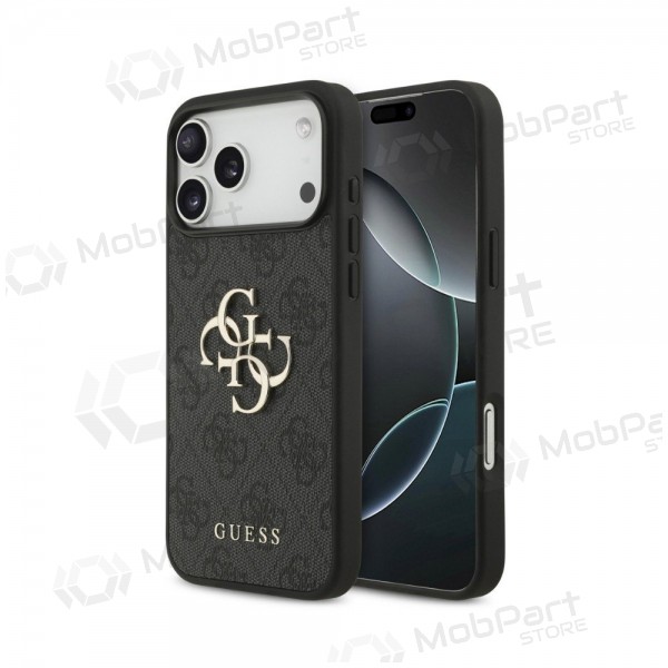 Apple iPhone 18 Pro hoesje - Guess PU 4G Metal Logo (grijs)
