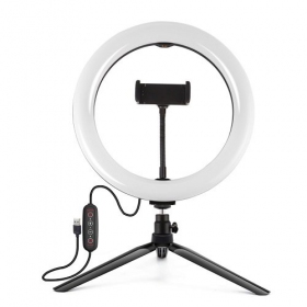 LED ringlamp 26cm, met statief 8.3cm, USB