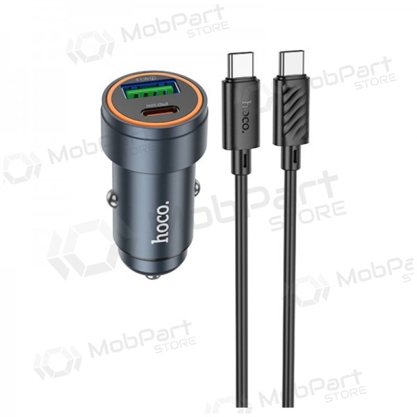Autolader Hoco Z57A 30 W USB-C + USB-A met USB-C kabel 1 m