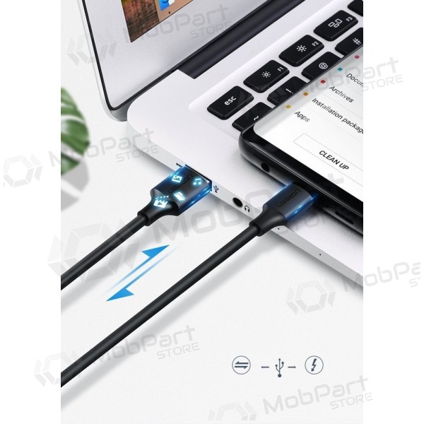 USB kabel Ugreen US287 USB to USB-C 3A 1.0m zwart