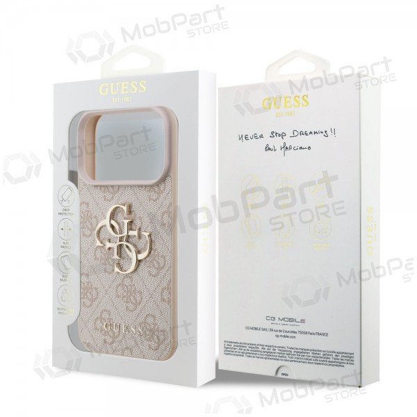 Apple iPhone 17 Pro hoesje - Guess PU 4G Metal Logo (roze)