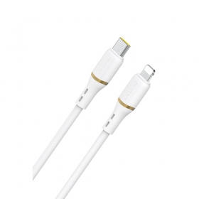 Lightning kabel Dudao L25X USB-C naar Lightning 1 m 30 W wit