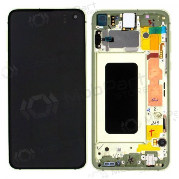 Samsung G970F Galaxy S10e scherm (Canary Yellow) (met een frame) (gebruikt grade A, origineel)