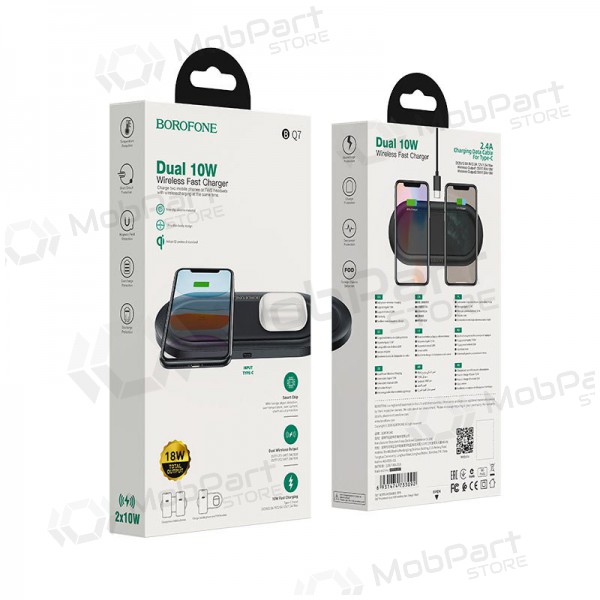 Lader draadloze Borofone BQ7 Prominent Dual (10W) (zwart)