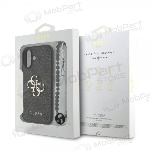 Apple iPhone 17 hoesje - Guess PU 4G Metal Logo Strap (zwart)