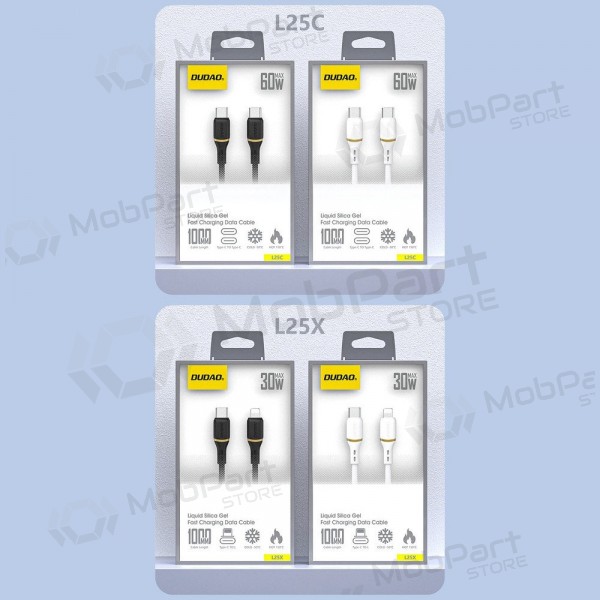 USB-C kabel Dudao L25C USB-C naar USB-C 1 m 60 W zwart