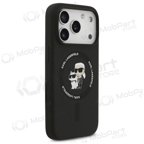 Apple iPhone 17 Pro hoesje - Karl Lagerfeld Liquid Silicone Karl and Choupette MagSafe (zwart)
