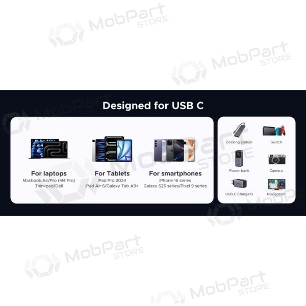USB-C kabel Ugreen L706 USB-C naar USB-C 1 m 240 W zwart