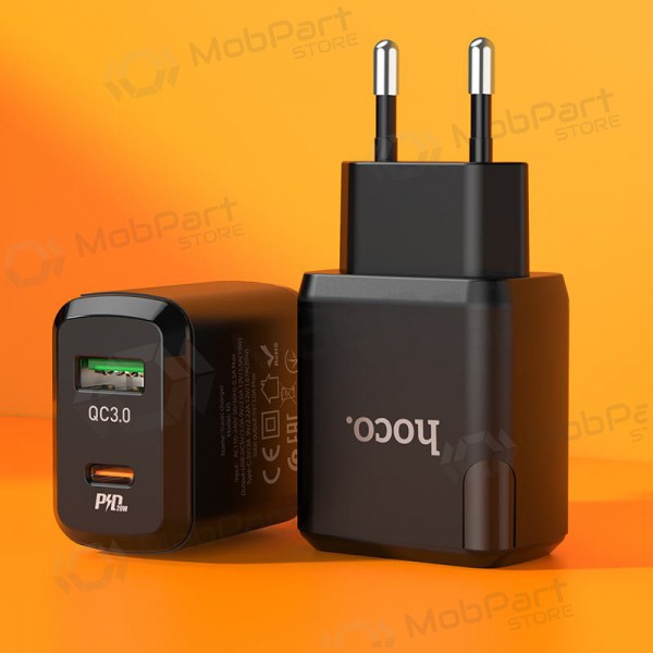 Lader Hoco N5 USB Quick Charge 3.0 + PD 20W (3.1A) (zwart)