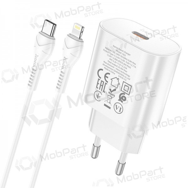 Telefoonoplader Hoco N22 25 W USB-C met Lightning-kabel 1 m wit