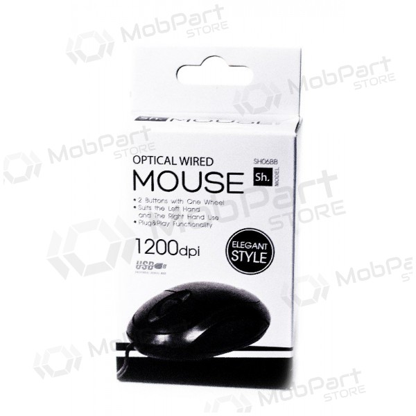 Muis SH05 bedraad (zwart)