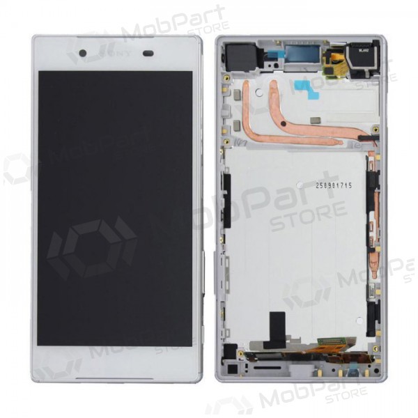 Sony E6603 / E6653 Xperia Z5 scherm (wit) (met een frame) (gebruikt grade A, origineel)