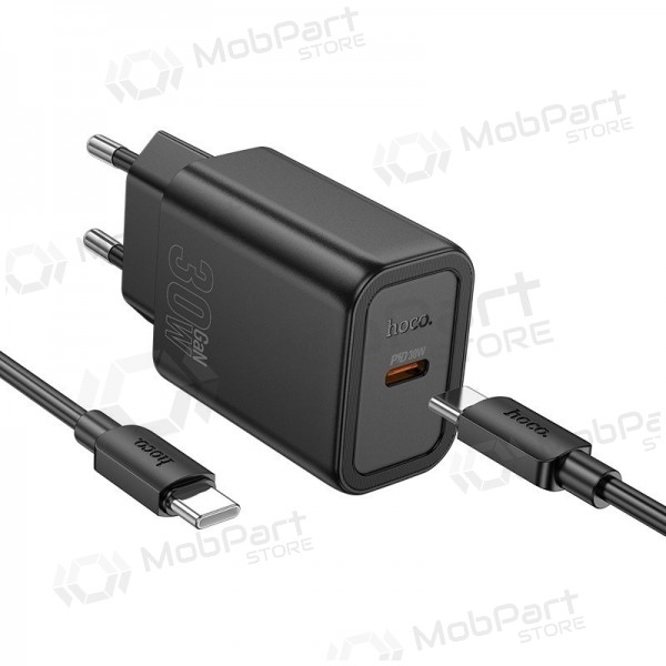 Telefoonoplader Hoco N62 GaN USB-C met USB-C kabel 1 m zwart