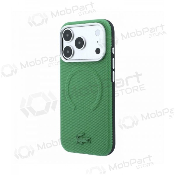 Apple iPhone 18 Pro hoesje - Lacoste PVC Petit Pique Semi Wrap Embossed MagSafe (groen)