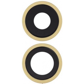 Apple iPhone 11 cameraglas (2 stuks) (geel) (met frame)