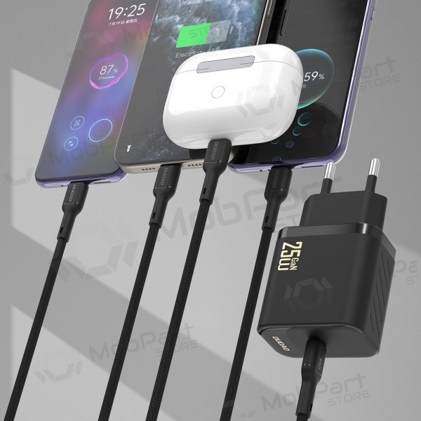 Oplader Dudao A27C GaN 25W USB-C + USB-C naar USB-C kabel 1.0m zwart