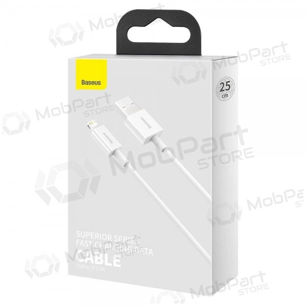 USB kabel Baseus Superior Lightning 2.4A 0.25m (wit) CALYS-02