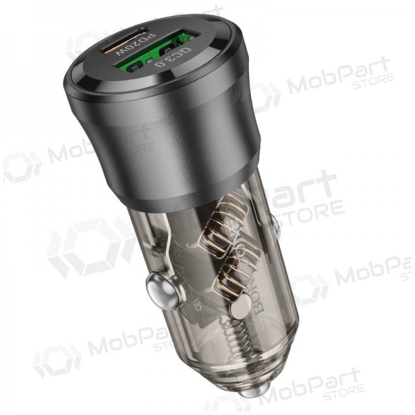 Autolader Borofone BZ25 38 W USB-C + USB-A PD QC zwart