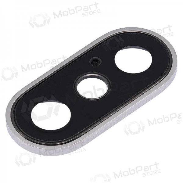 Apple iPhone XS / XS Max cameraglas (zilver) (met frame)