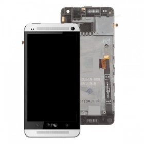 HTC One Mini scherm (wit) (met frame) (gebruikt grade C, origineel)
