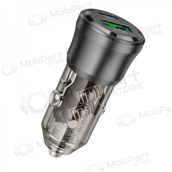 Autolader Borofone BZ25 38 W USB-C + USB-A PD QC zwart