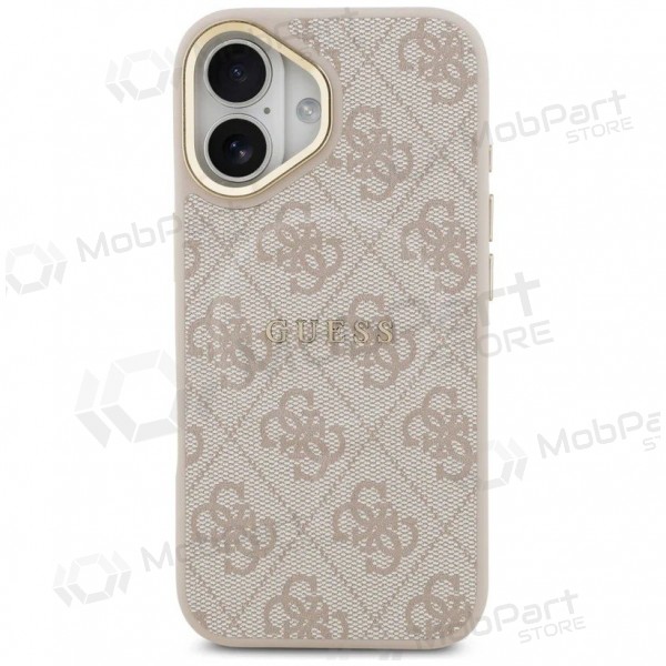 Apple iPhone 17 hoesje - Guess PU Leather 4G Gold Frame MagSafe (roze)