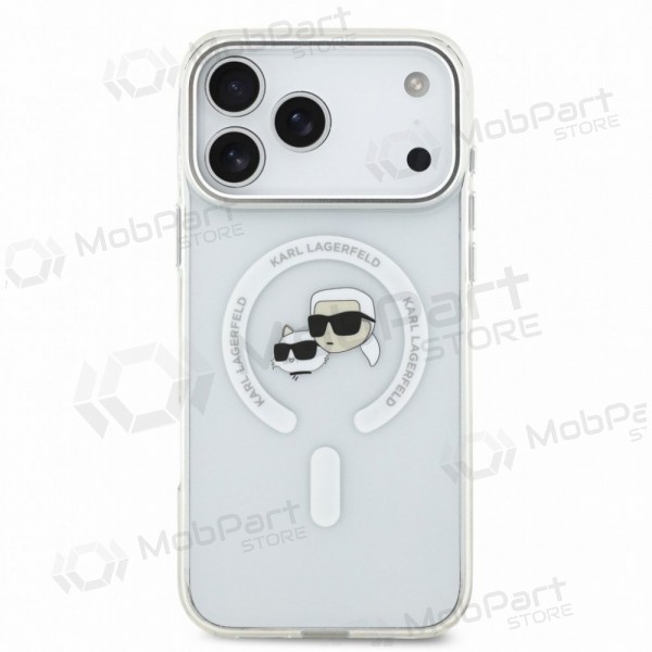 Apple iPhone 18 Pro Max hoesje - Karl Lagerfeld IML K&CH Heads Metal Frame MagSafe (transparant)