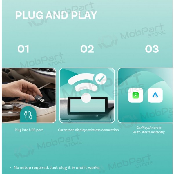 Draadloze CarPlay / Android Auto adapter Ottocast Mini Aura CA530-T zwart