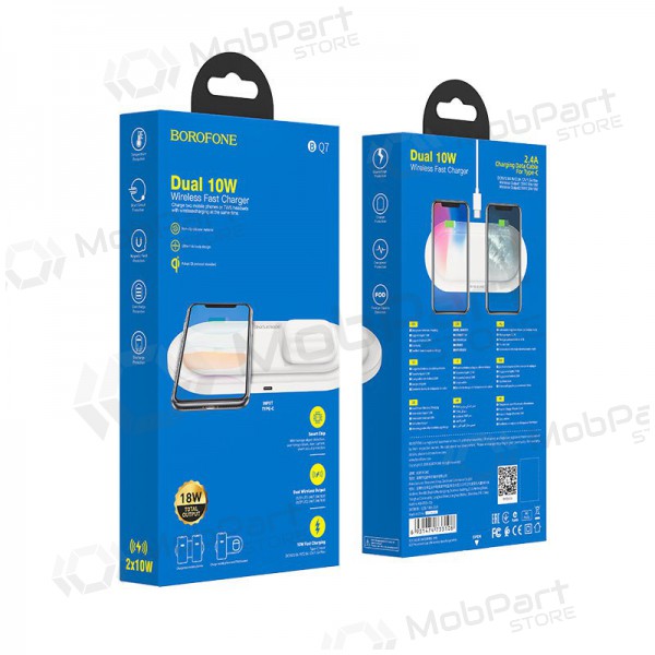 Lader draadloze Borofone BQ7 Prominent Dual (10W) (wit)