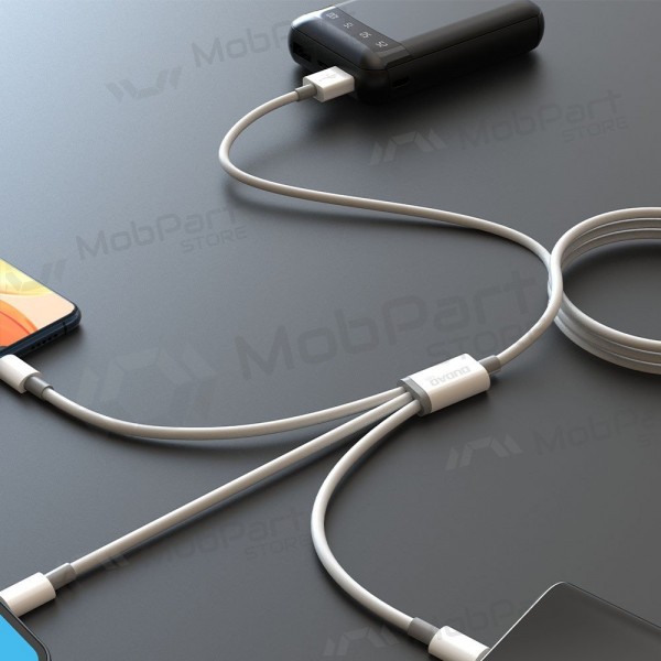 USB-kabel Dudao L8s-3in1 USB-A naar USB-C / Micro USB / Lightning 1.2 m 100 W