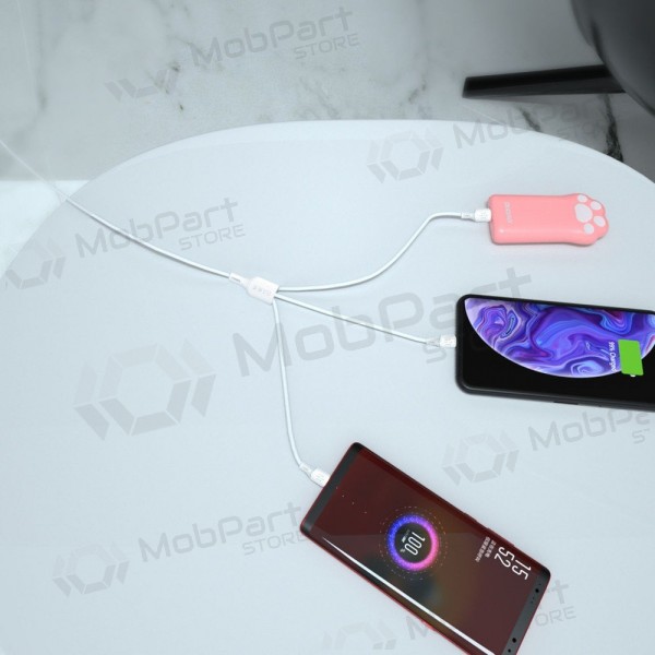 USB-kabel Dudao L8A-3in1 USB-A naar USB-C / Micro USB / Lightning 1.2 m 6A