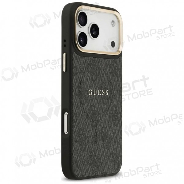 Apple iPhone 17 Pro hoesje - Guess PU Leather 4G Gold Frame MagSafe (zwart)