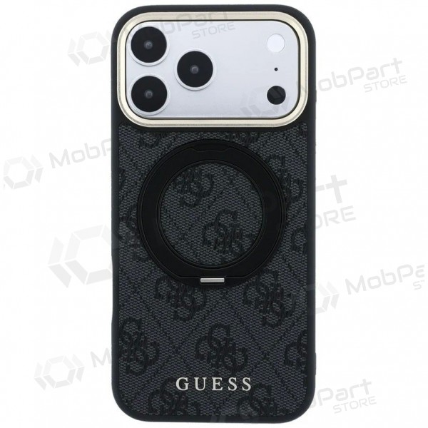 Apple iPhone 18 Pro hoesje - Guess PU 4G Ring Stand MagSafe (zwart)