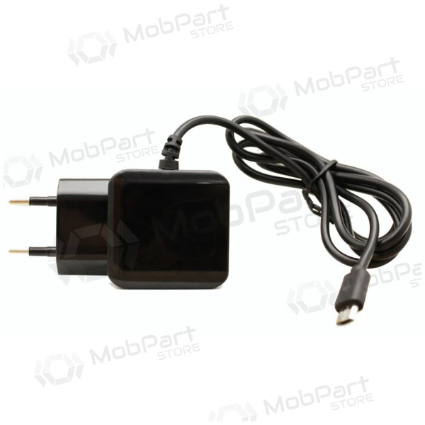 Oplader F13c FastCharging x 2 USB (3.1A) + microUSB (zwart)