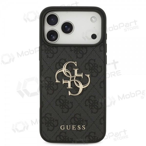 Apple iPhone 17 Pro Max hoesje - Guess PU 4G Metal Logo (grijs)