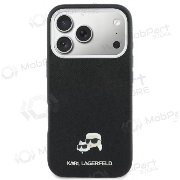 Apple iPhone 17 Pro hoesje - Karl Lagerfeld PU Karl and Choupette Heads Pins MagSafe (zwart)