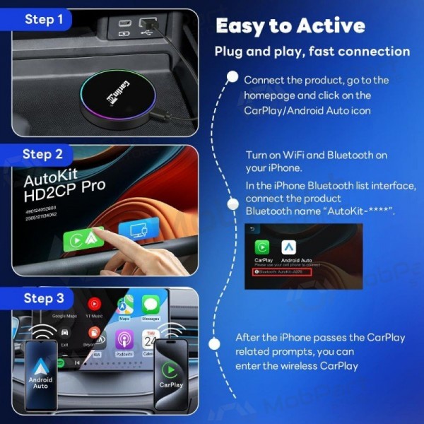 CarPlay adapter Carlinkit HD2CP Pro draadloze Android Auto zwart