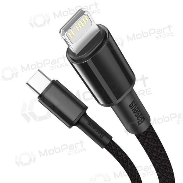 USB kabel Baseus High Density Braided Fast Data PD 20W Type-C - Lightning 1.0m (zwart) CATLGD-01